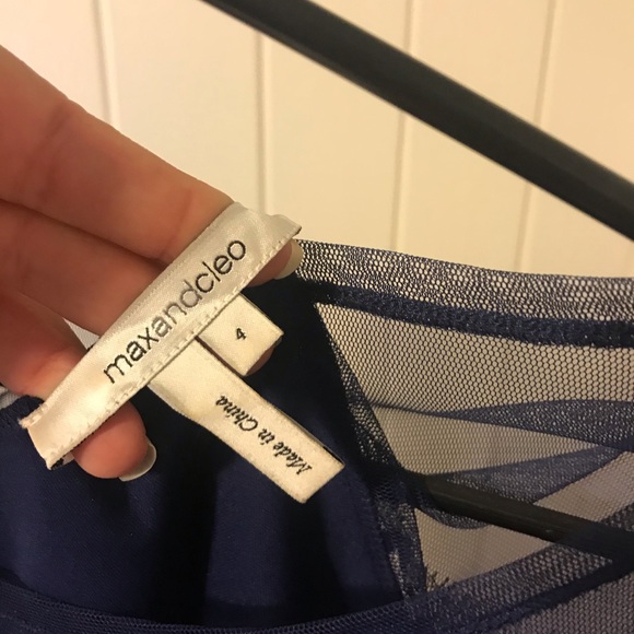 EUC Navy lace dress Max & Cleo sz 4 - Picture 7 of 8